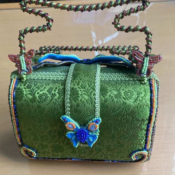 Mary Frances Green and Blue Butterfly Clutch - Picture 2 of 5